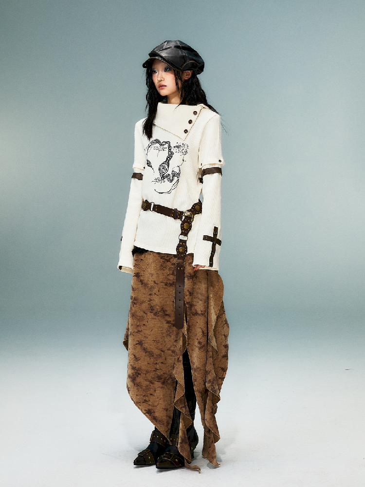 탈착식 긴 슬리브 니트 탑 [S0000011482]