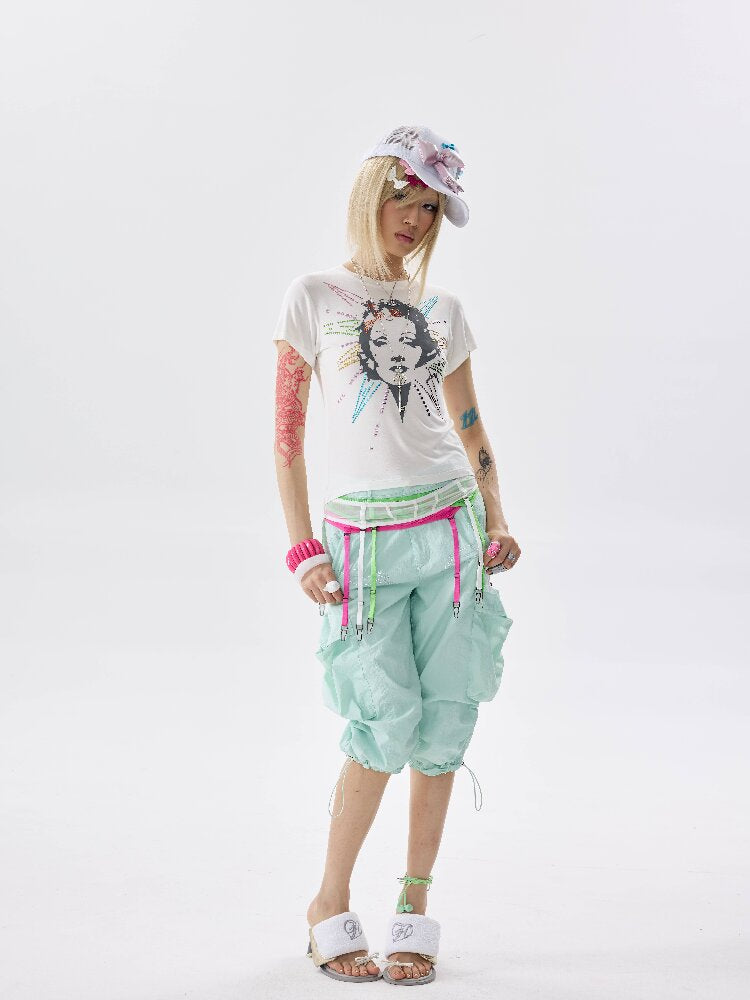Mint Green Rhinestone Casual Pants【s0000017636】