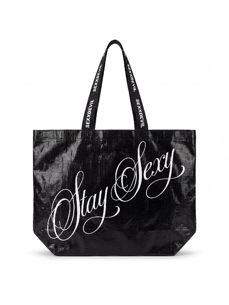 Large Capacity Logo Print Woven Bag【s0000018567】