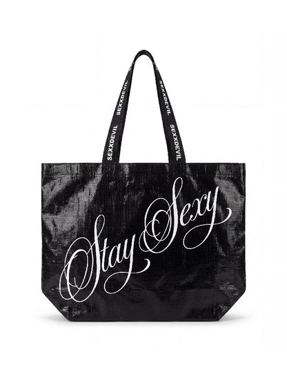 Large Capacity Logo Print Woven Bag【s0000018567】