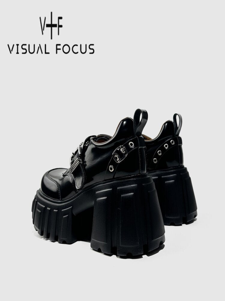 Punk Patent Leather Muffin Shoes【s0000015713】