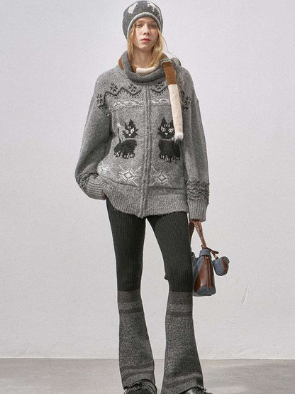 Concubine Cat Hoop Yarn Knit Jacket【s0000015227】