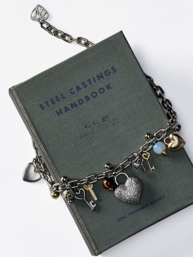 Stone metal heart short necklace【s0000012410】