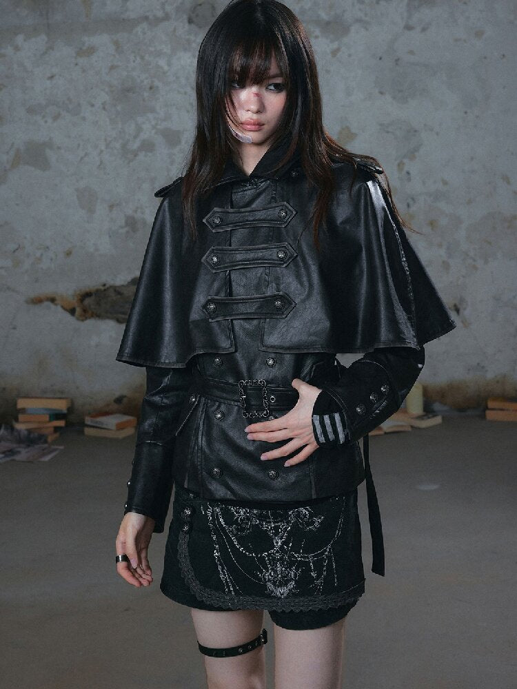 Vintage Belt Cavalry Cape Jacket【s0000018520】