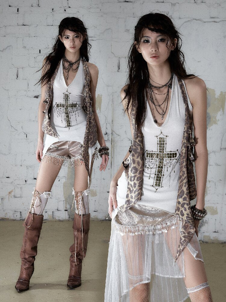 Vintage Punk Two-Piece Long Tank Top【s0000017243】