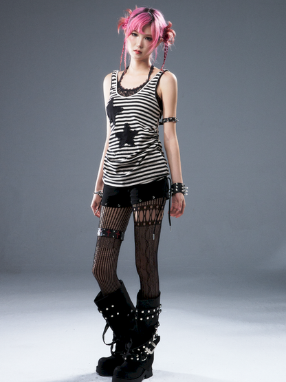 Fake Two-Piece Halter Sleeveless Tank Top【s0000012945】