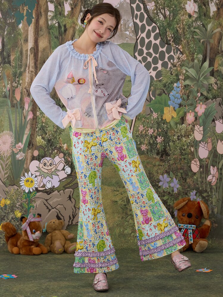 Stretch Floral Animal Print Pants【s0000017126】