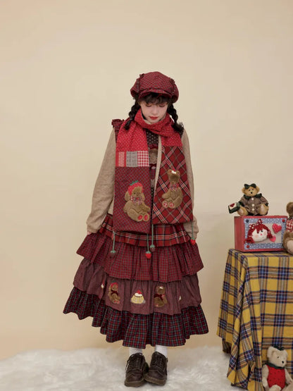 Strawberry-themed crochet scarf【s0000014175】