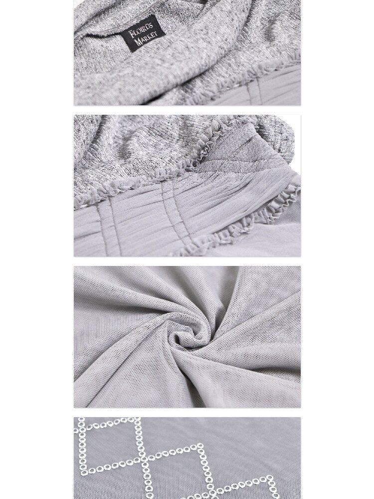 Stacked Neck Mesh Knitted T-Shirt【s0000016290】