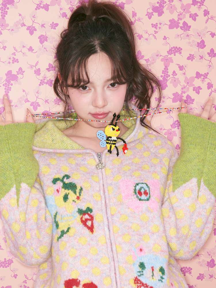 Handmade Beaded Bee Necklace Pendant【s0000015029】