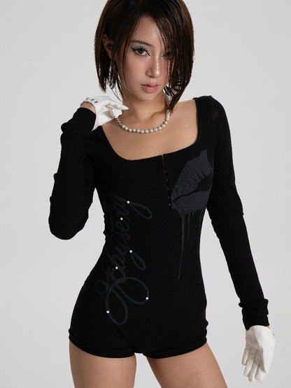 Pearl Flower Stretchy Jumpsuit【s0000018561】