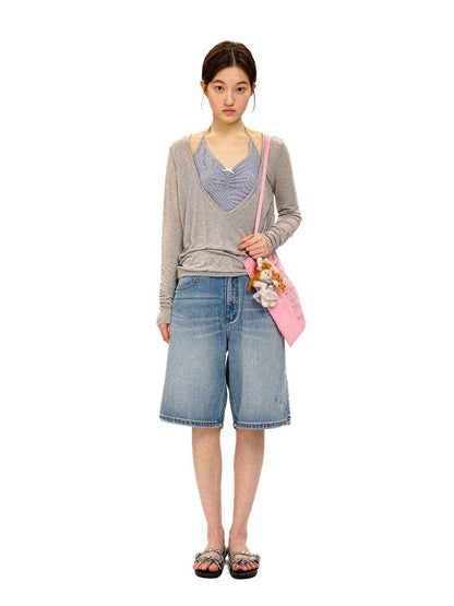 Lightweight Fake Two Piece Top【s0000016121】