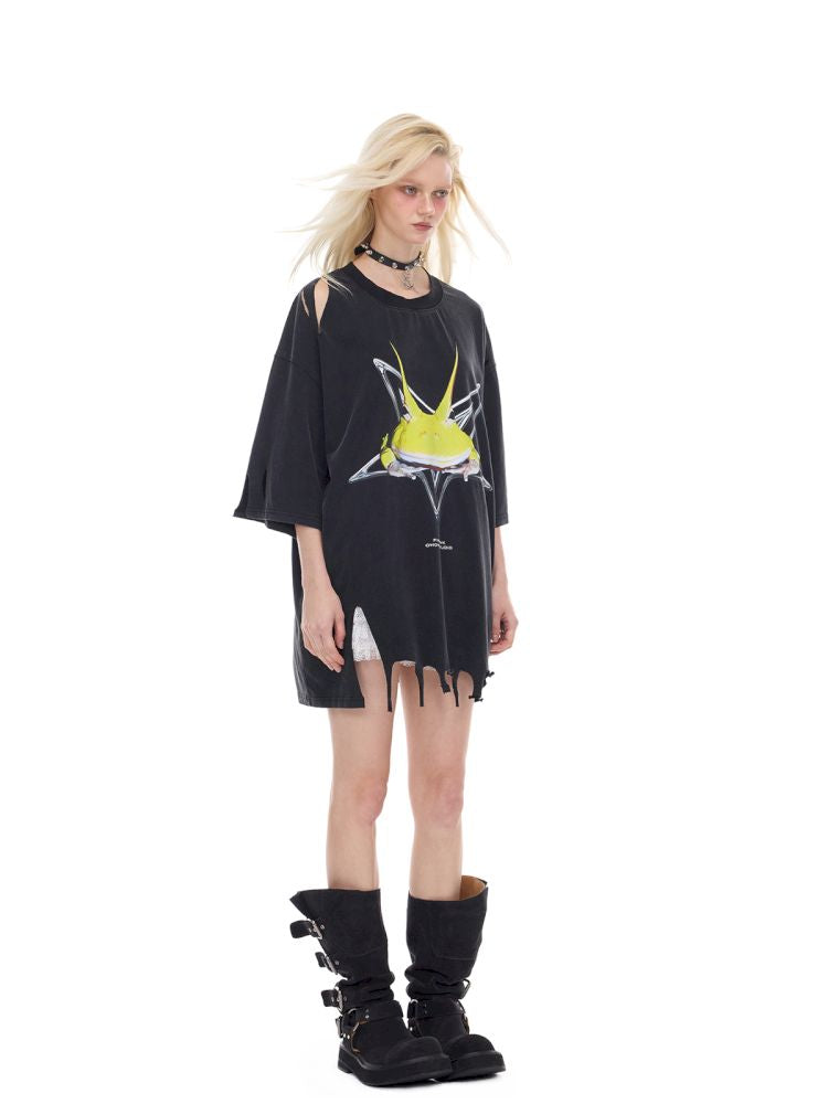 Distressed short-sleeve T-shirt【s0000012987】