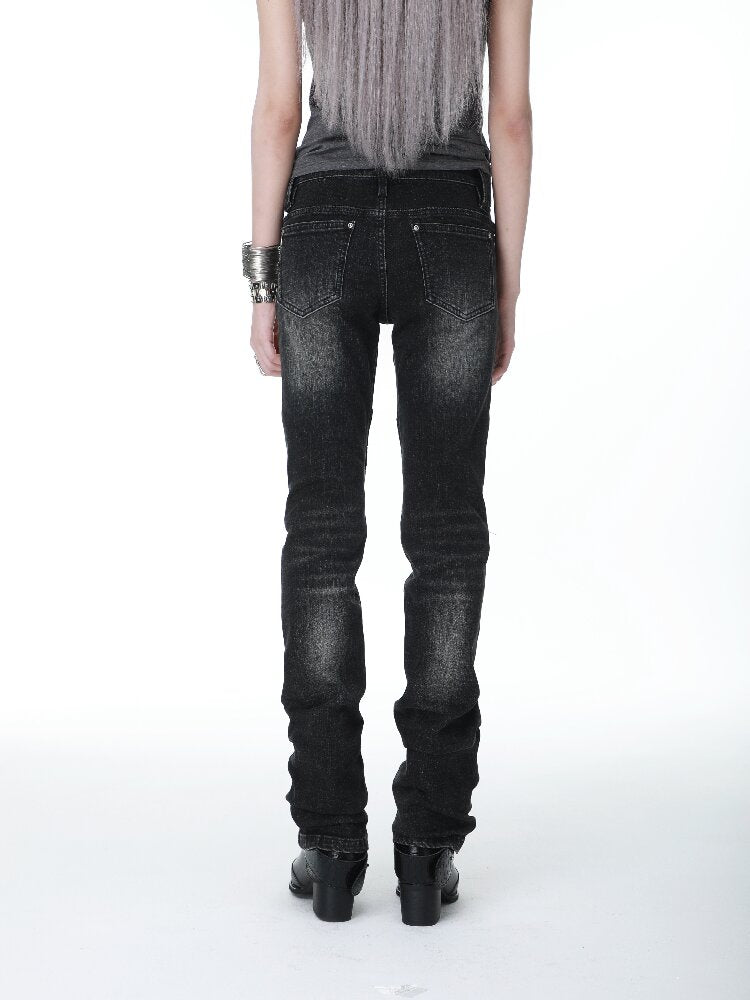 Washed Pleated Punk Denim Pants【s0000017297】