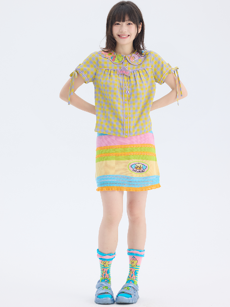 Animal Embroidered Doll Collar Shirt【s0000017695】