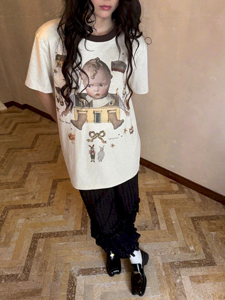 Loose-fitting short-sleeved T-shirt【s0000012763】