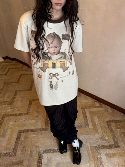 Loose-fitting short-sleeved T-shirt【s0000012763】