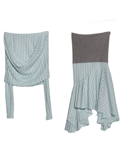 Mint Translucent Swing Collar Skirt【s0000015698】