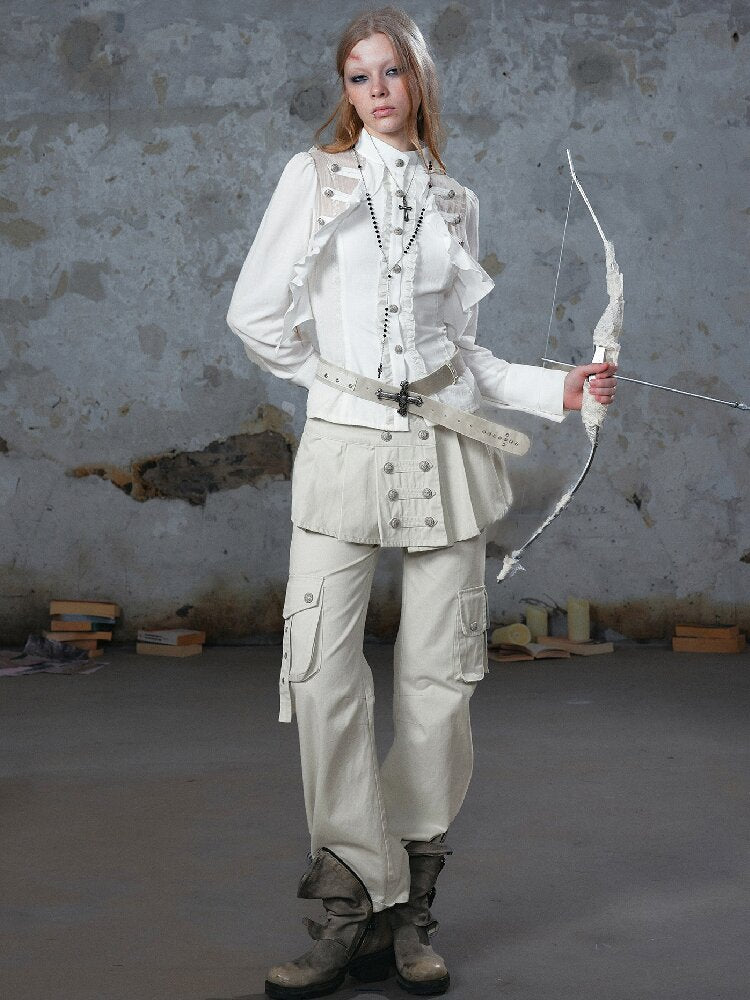 Napoleon Chiffon Patchwork Shirt【s0000018103】