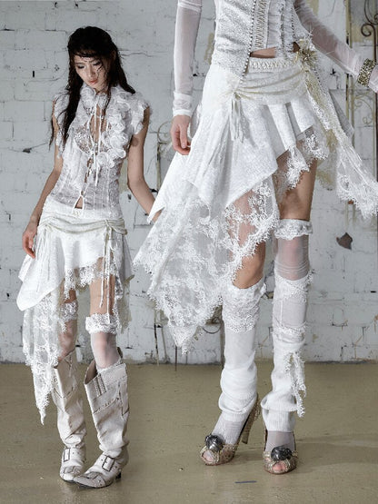 Baroque Velvet Lace A-Line Skirt【s0000016988】
