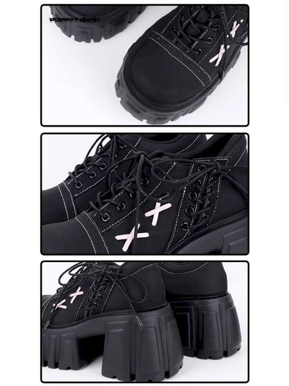 꼭두각시 쇼 [Original] New Girl 's Casual Platform Shoes 2025 다목적 대학 스타일 작은 단일 신발