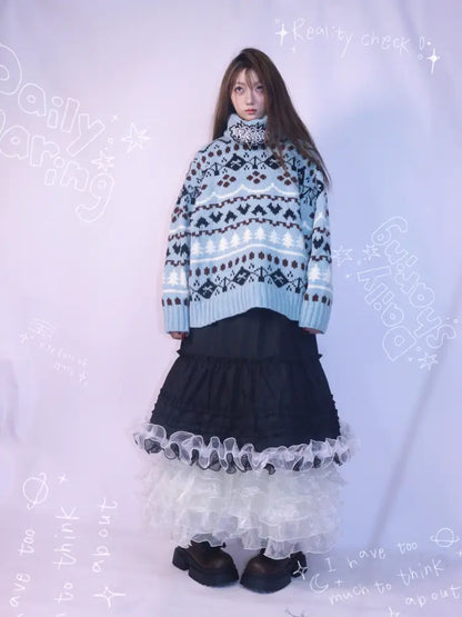 Hand-Knitted Jacquard Sweater【s0000014348】