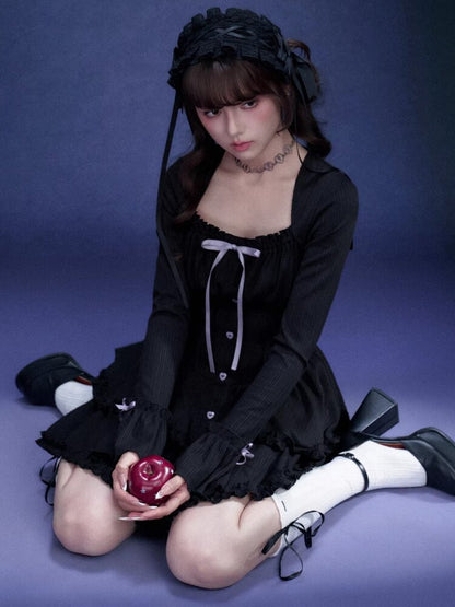 Black Purple Slim Cake Dress【s0000015473】