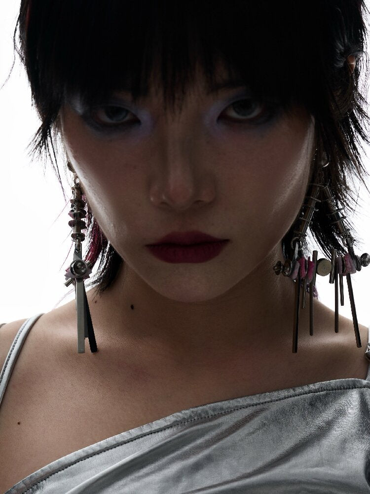 Natural Shell Futuristic Punk Earrings【s0000018853】