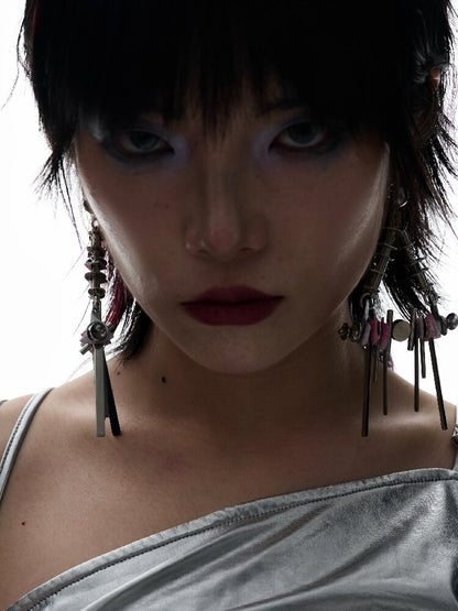 Natural Shell Futuristic Punk Earrings【s0000018853】