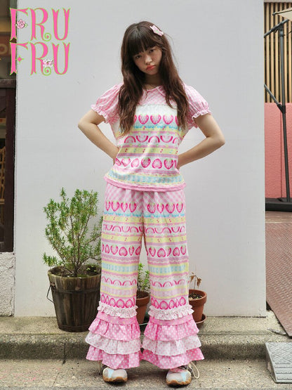 Fruit Plaid Casual Versatile Pants【s0000017766】