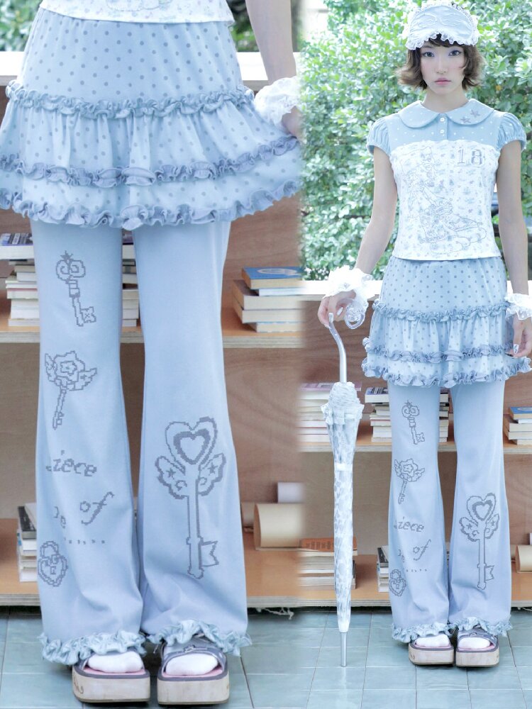 Quirky Girl Fake Two Pieces Cake Skirt Pants【s0000017472】