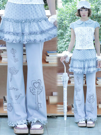 Quirky Girl Fake Two Pieces Cake Skirt Pants【s0000017472】