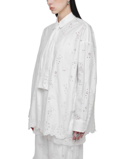 Hollow Jacquard Fabric Silhouette Shirt【s0000011619】