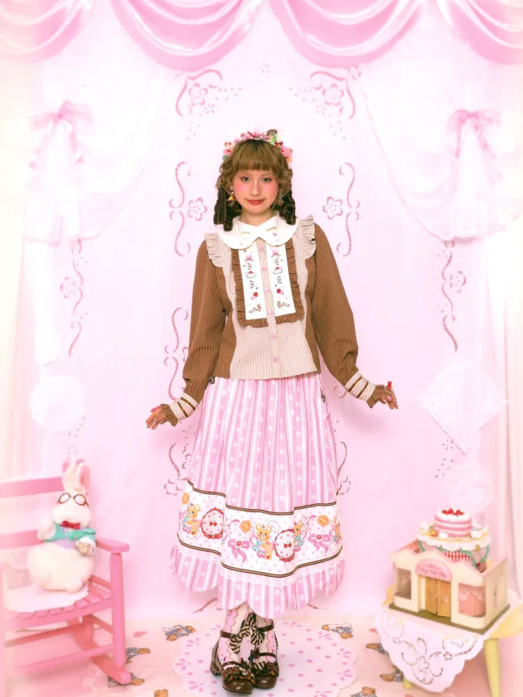 Floral Print Elastic Waist Skirt【s0000014161】