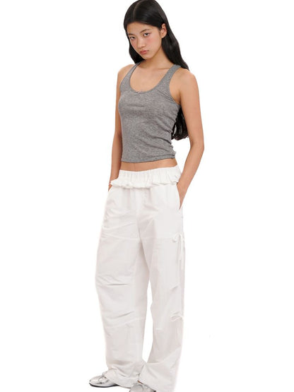 Lace bow casual lazy camisole undershirt【s0000013437】
