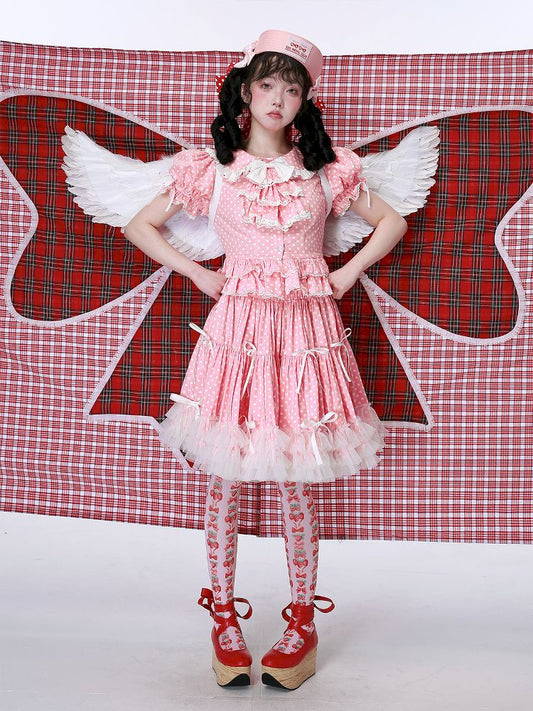 Polka Dot Short Sleeve Top【s0000012186】