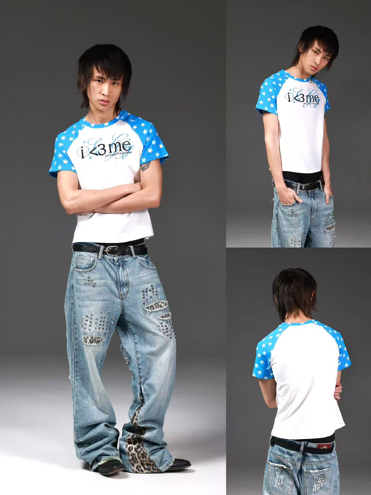 Star Print Raglan Street Tee【s0000018259】