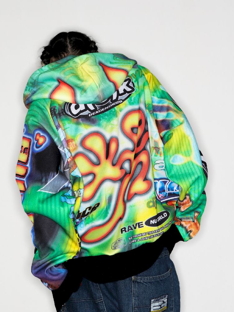 Retro Street Alien Loose Hooded Jacket [S0000010269]