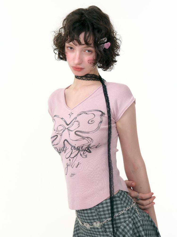 Slim thin short top【s0000013378】