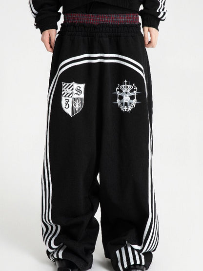 Plaid Double Waist Printed Sweatpants【s0000018571】
