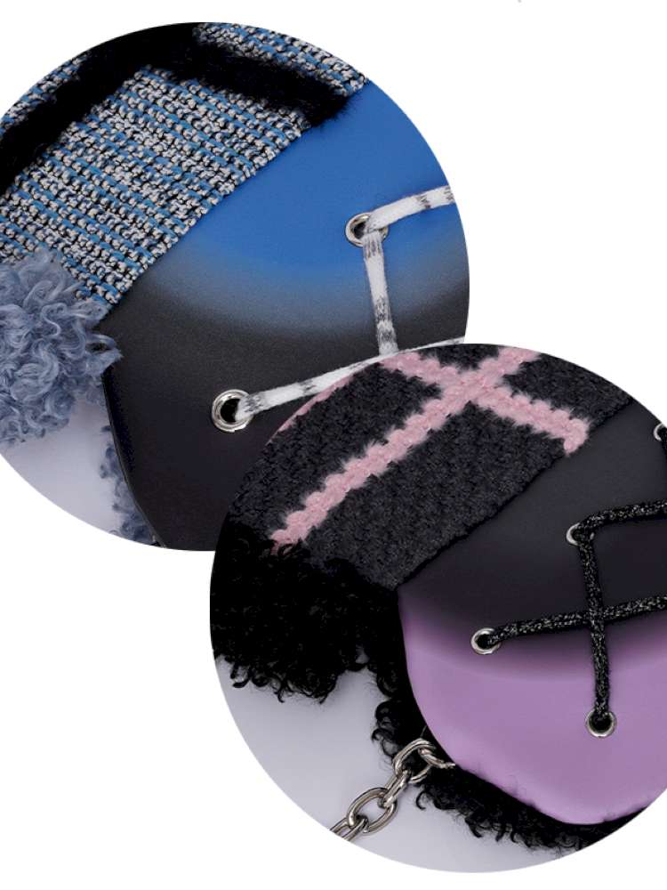 Graffiti Splicing Hairy Love Crossbody Bag【s0000014614】