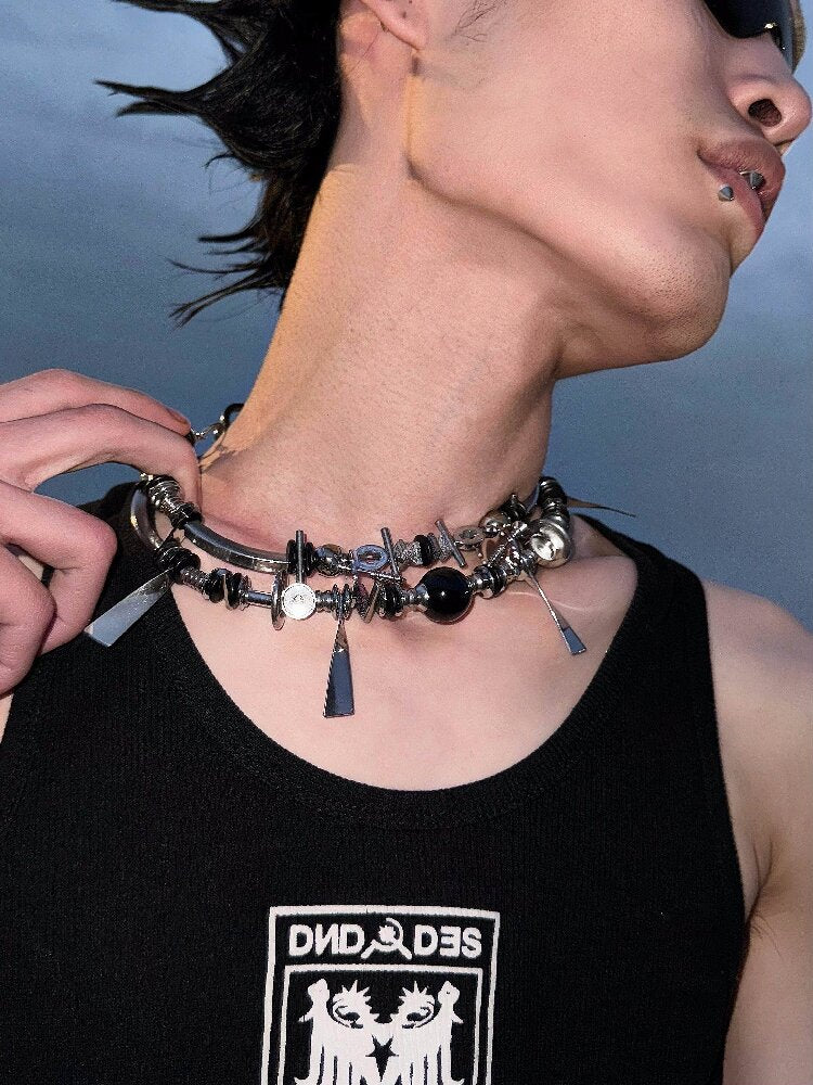 Futuristic Mechanical Choker Clavicle Chain【s0000018865】