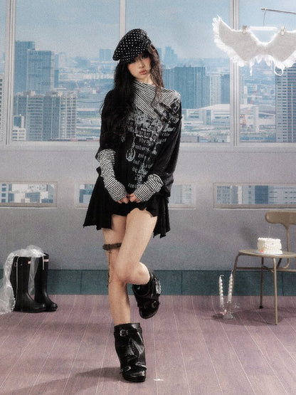 Pleated Irregular A-Line Skirt【s0000016271】