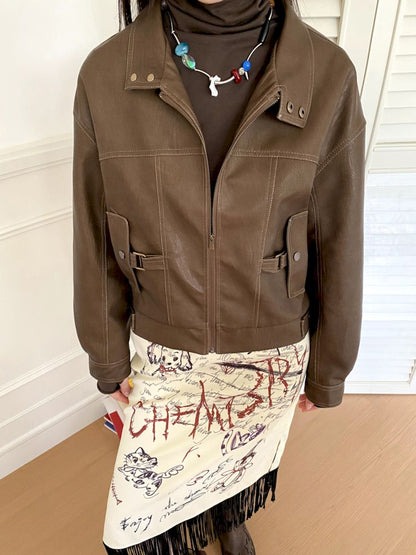 Brown Leather Jacket [S0000010090]