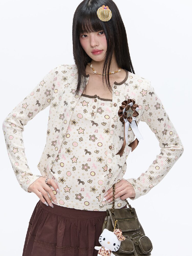 Star Polka Dot Contrasting Vest【s0000016387】