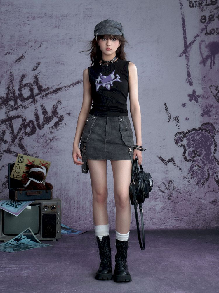 Metallic Accessories Flutter Half Skirt【s0000013367】