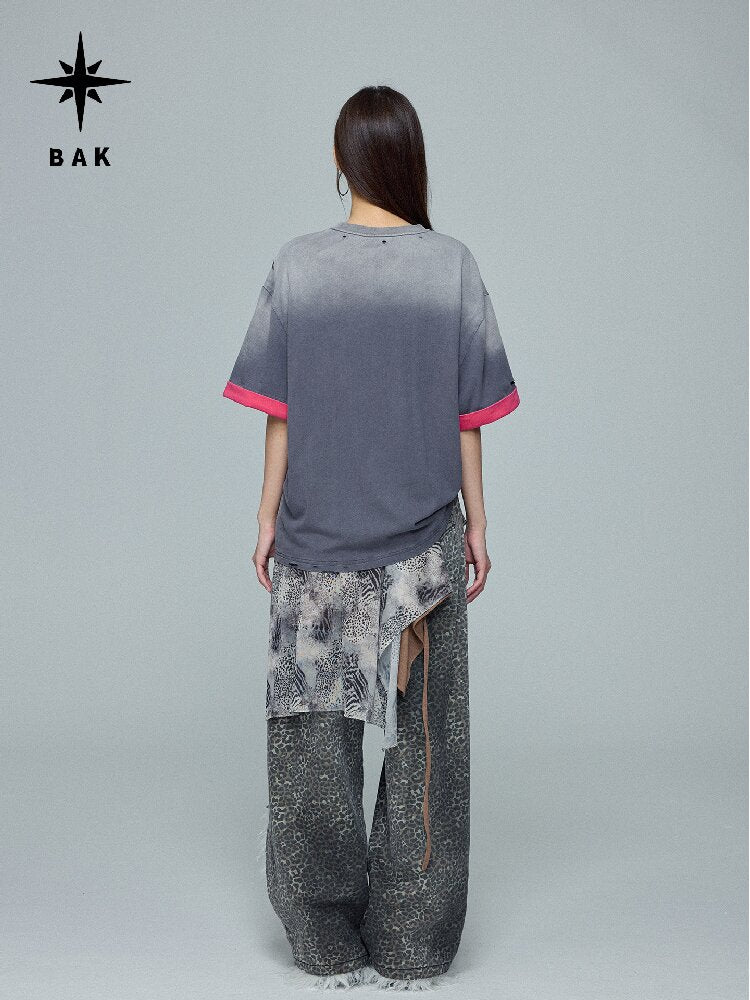 Gradient Rock Print Contrast Top【s0000016693】