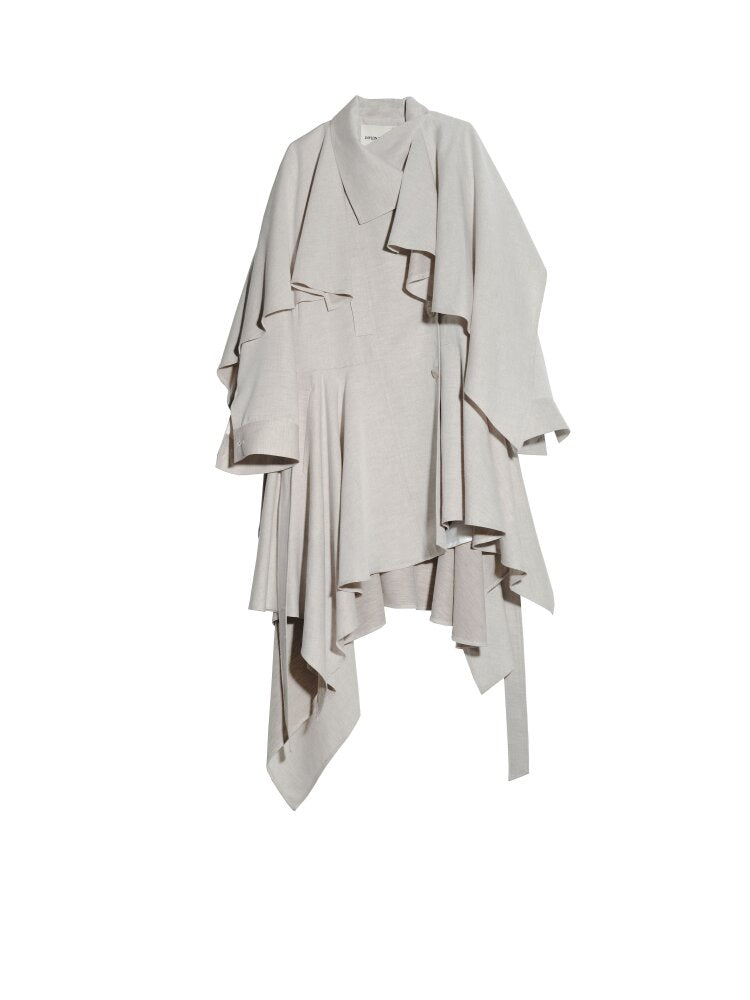 Detachable Cape Linen Trench Coat【s0000015701】