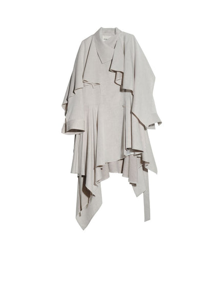 Detachable Cape Linen Trench Coat【s0000015701】