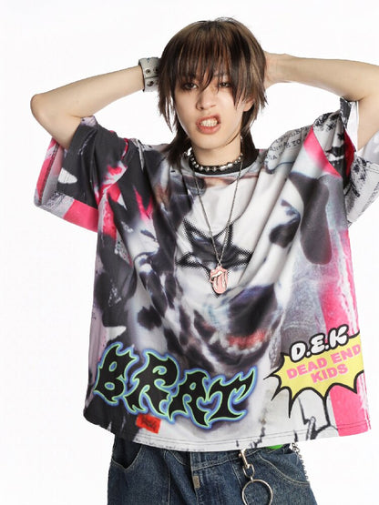 American Graffiti Print T-shirt【s0000015888】